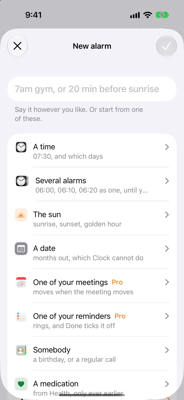 New alarm